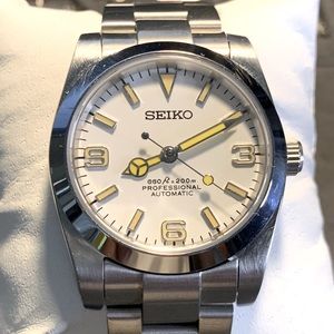 36mm SEIKO Explorer SII NH35 MOD Movement Sapphire Stainless Oyster Prem Build